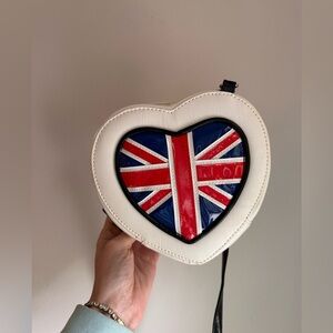 Union Jack Heart Shaped Cross Body Purse